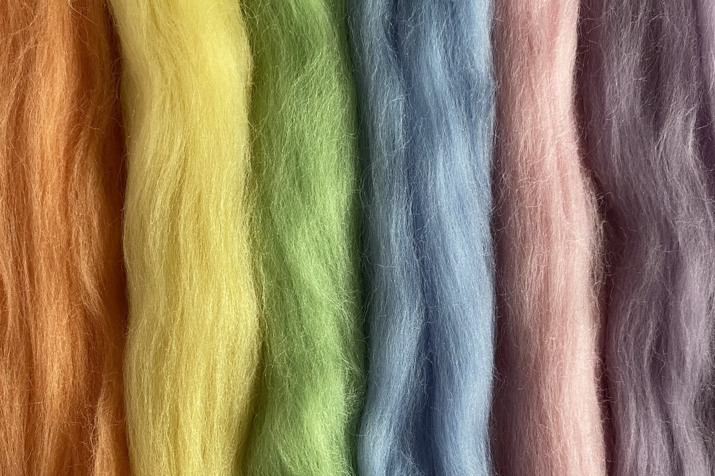 Corriedale Fleece Pastel Rainbow