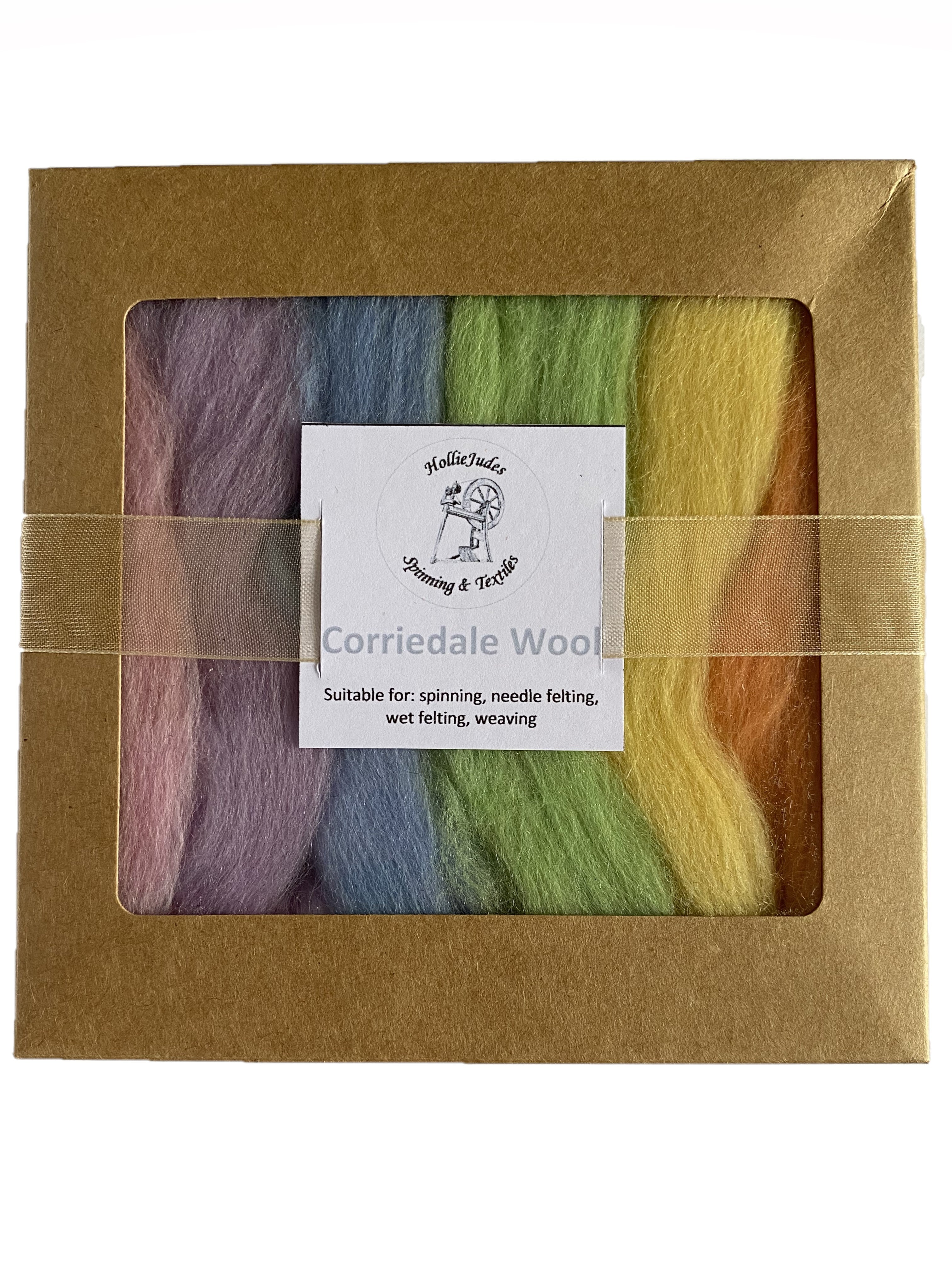Corriedale Fleece Pastel Rainbow